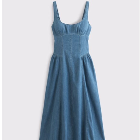 Abercrombie & Fitch Dresses & Skirts - Abercrombie & Fitch Blue Denim Midi Dress